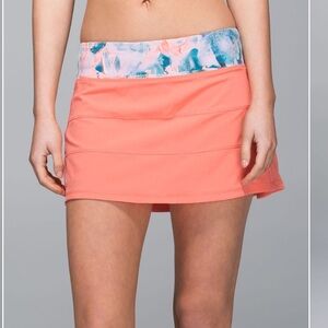 lululemon athletica Coral Pink Skirt with Printed Waistband